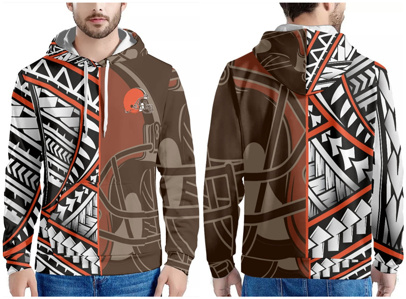 Men's Cleveland Browns Brown/Orange/White Pullover Hoodie